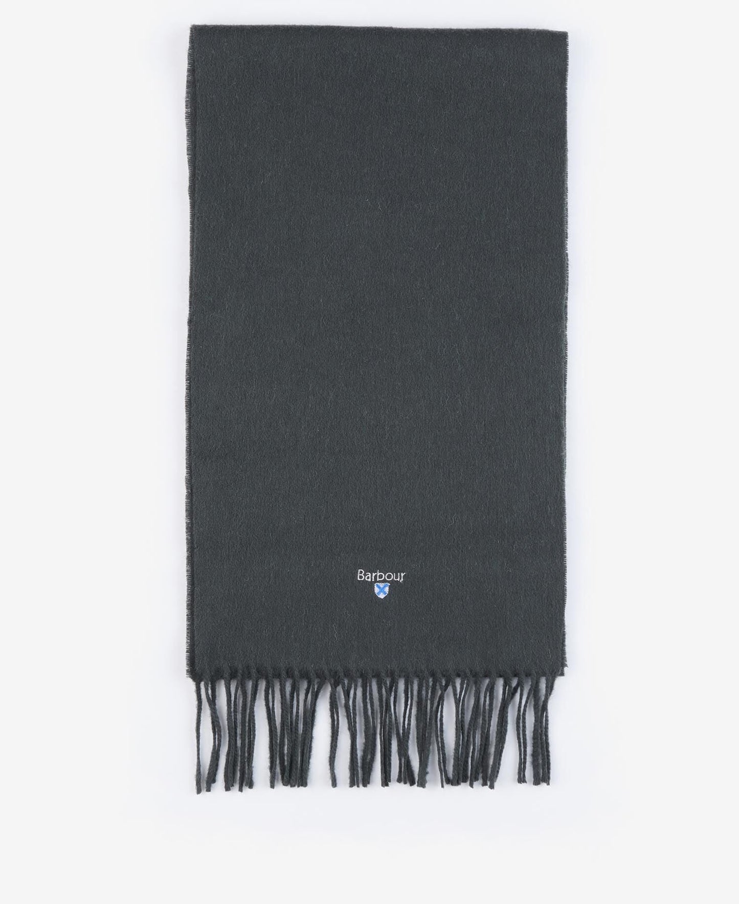 Barbour Plain Lambswool Scarf in Forest - detail