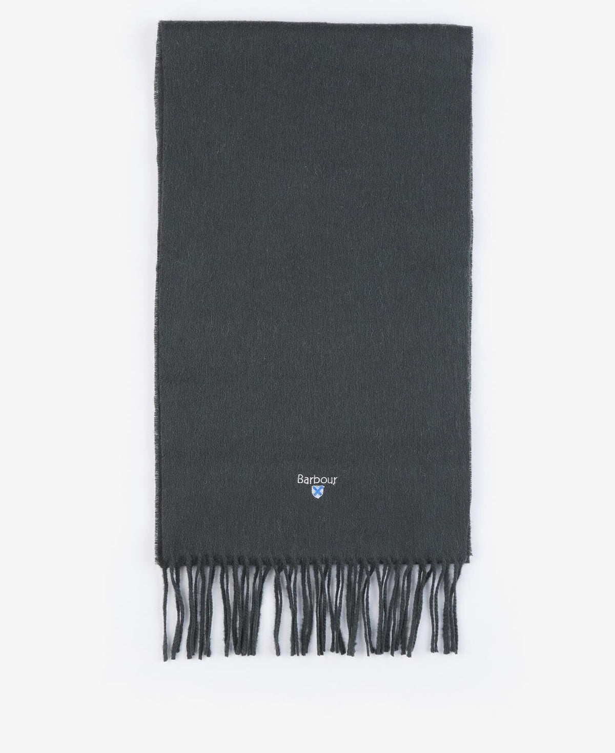 Barbour Plain Lambswool Scarf in Forest - detail