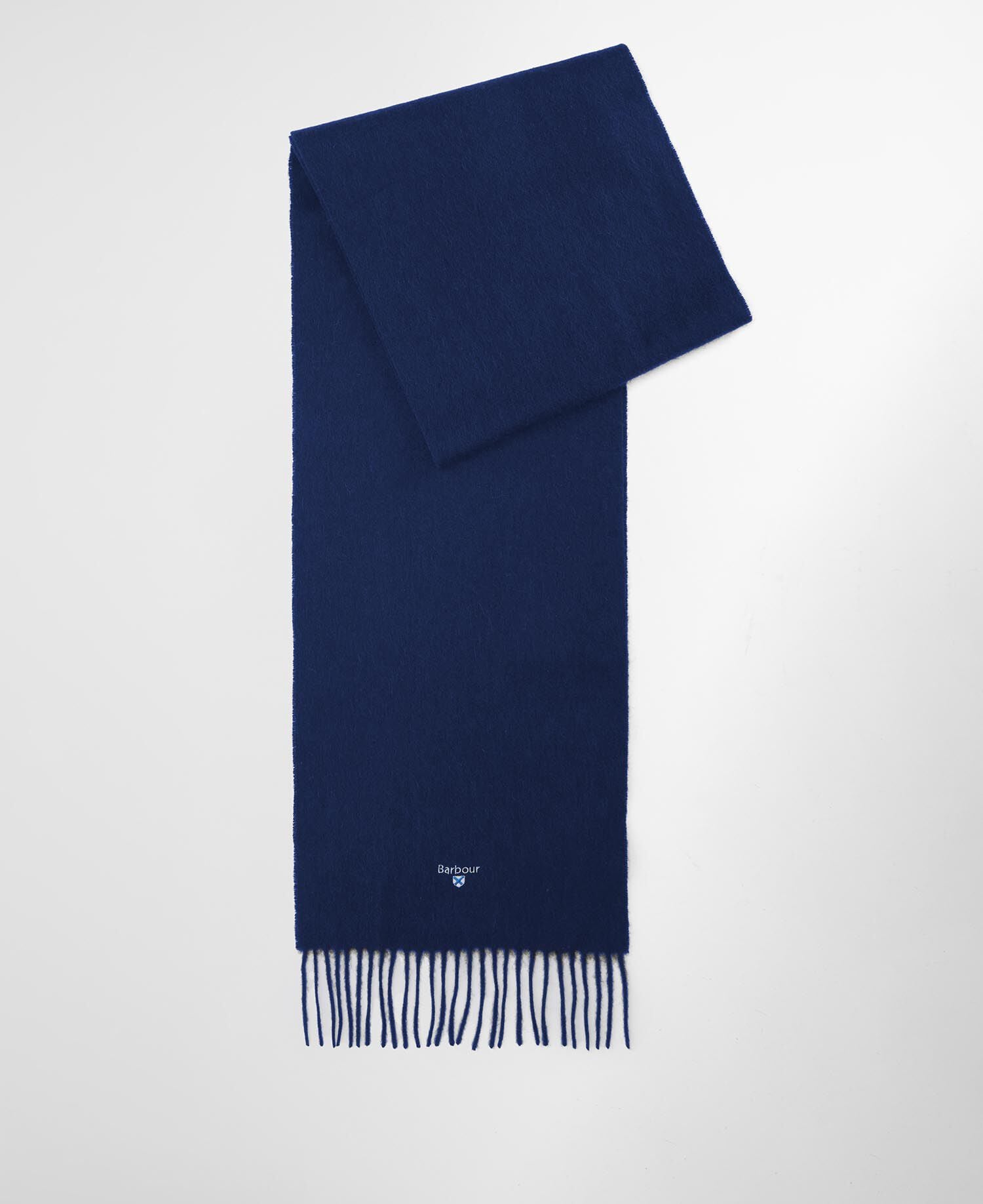 Barbour Plain Lambswool Scarf in Navy - front