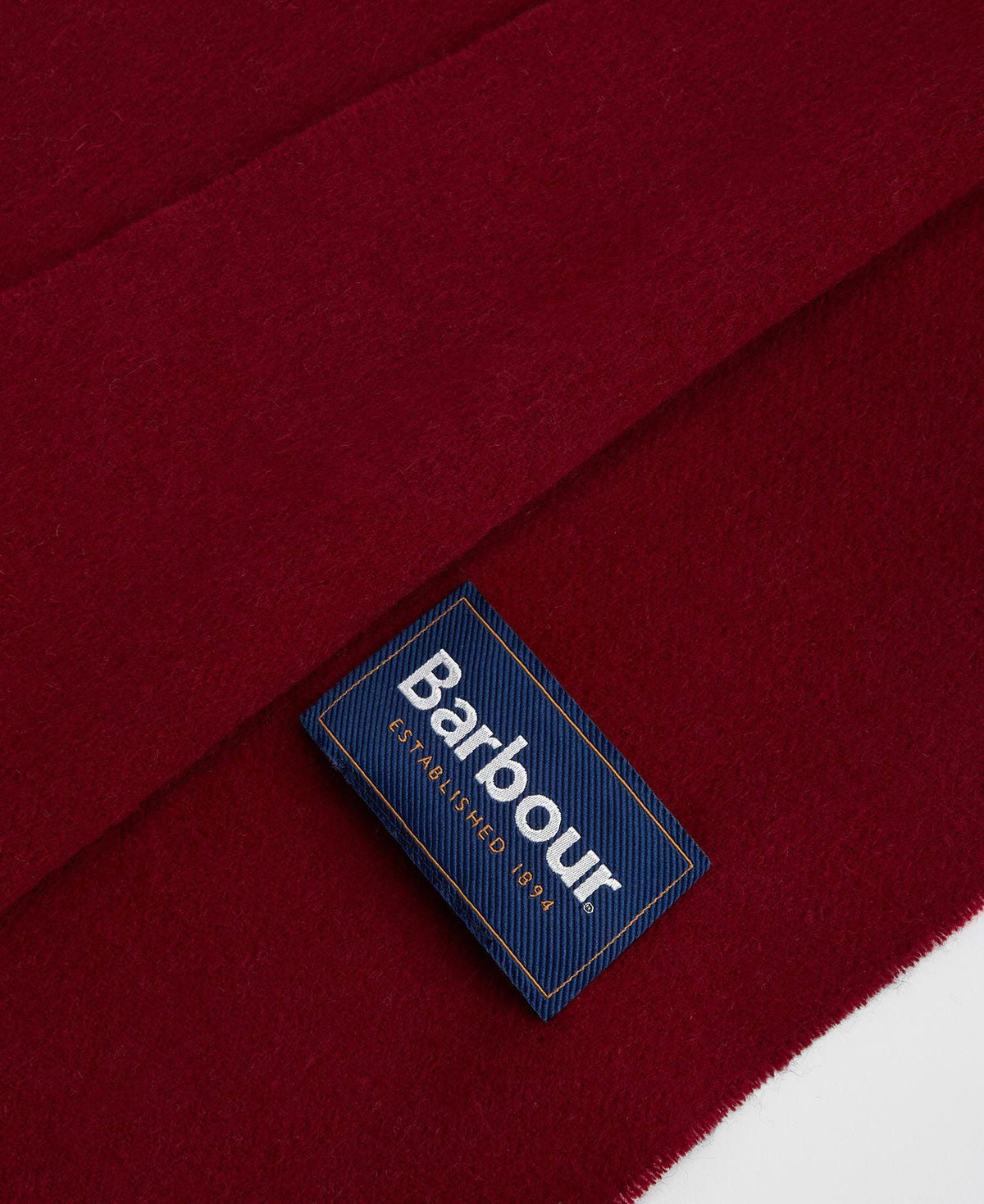 Barbour Plain Lambswool Scarf - Biking Red USC0008RE91_05detaila