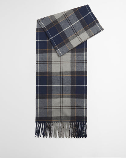 Barbour Galingale Tartan Scarf in Grey - front