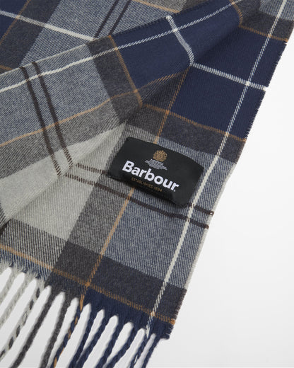 Barbour Galingale Tartan Scarf in Grey - detail