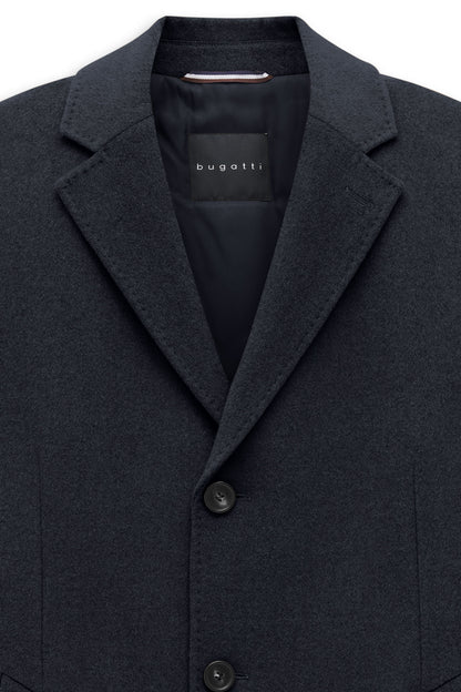 Bugatti navy men's coat, detail view — Ryle Menswear, Tralee