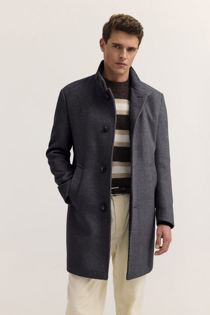 Bugatti 24201 Flexcity Stand-Collar Coat - Navy bug_221400_24201_390_model-f_6252fa38-af57-4ba4-90b7-f79d89ea99b0