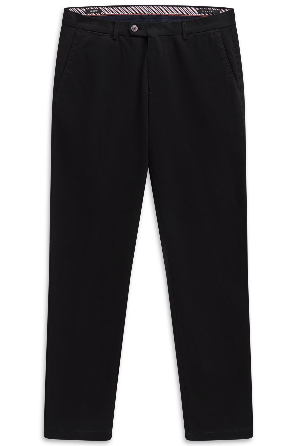 Bugatti 4220 Flat-Front Chinos - Black bug_4220_16224_290_f