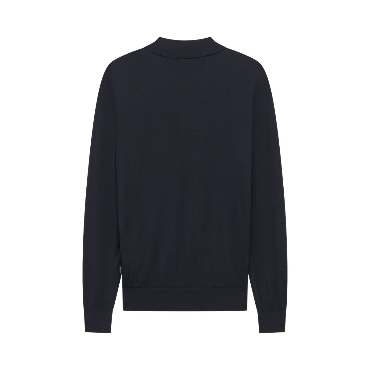 Bugatti 7130 Knitted Long-Sleeved Polo - Navy bug_7130_25540f_390_b