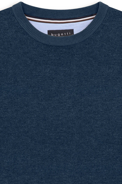 Bugatti 7400 Cotton Crew Neck Jumper - Navy bug_7400_25529F_370_add1