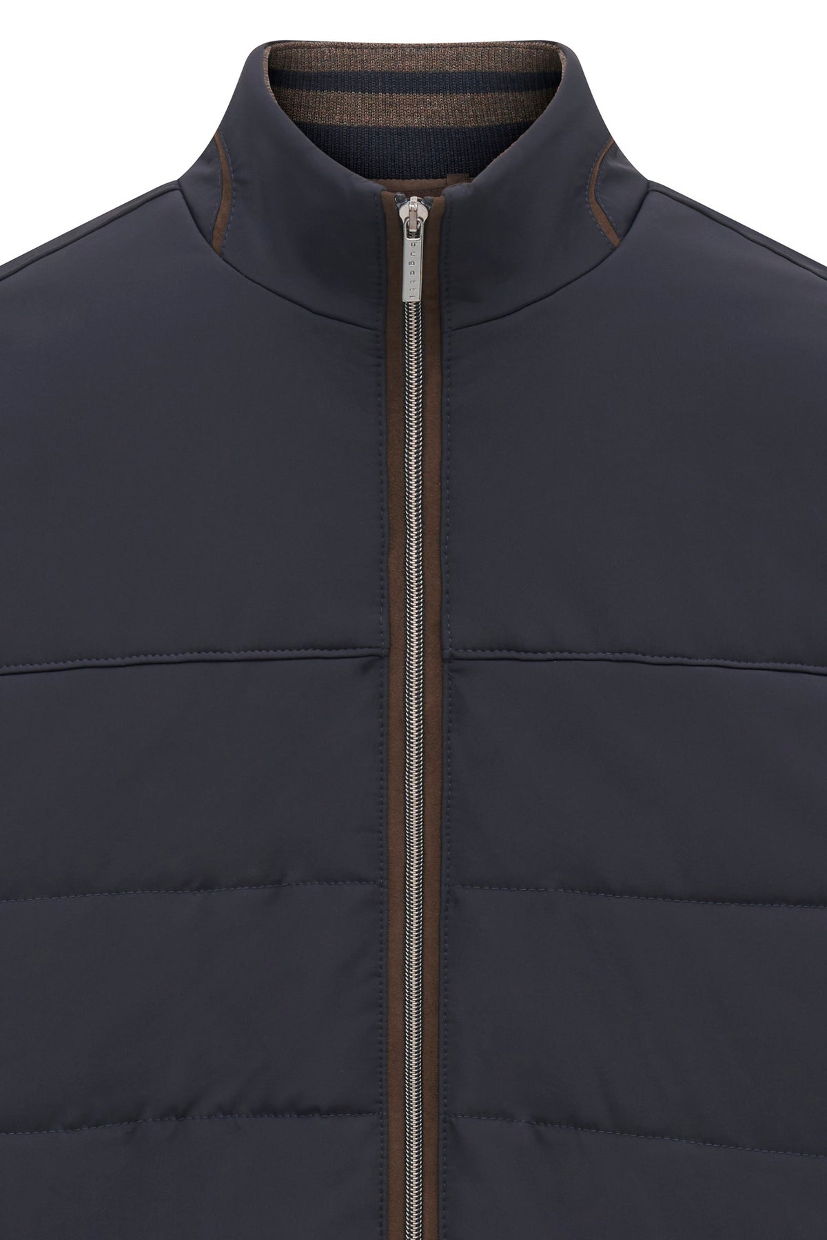 Bugatti 7600 Hybrid Quilted-Front Cardigan - Navy bug_7600_25556f_390_add1
