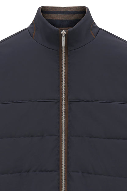 Bugatti 7600 Hybrid Quilted-Front Cardigan - Navy bug_7600_25556f_390_add1