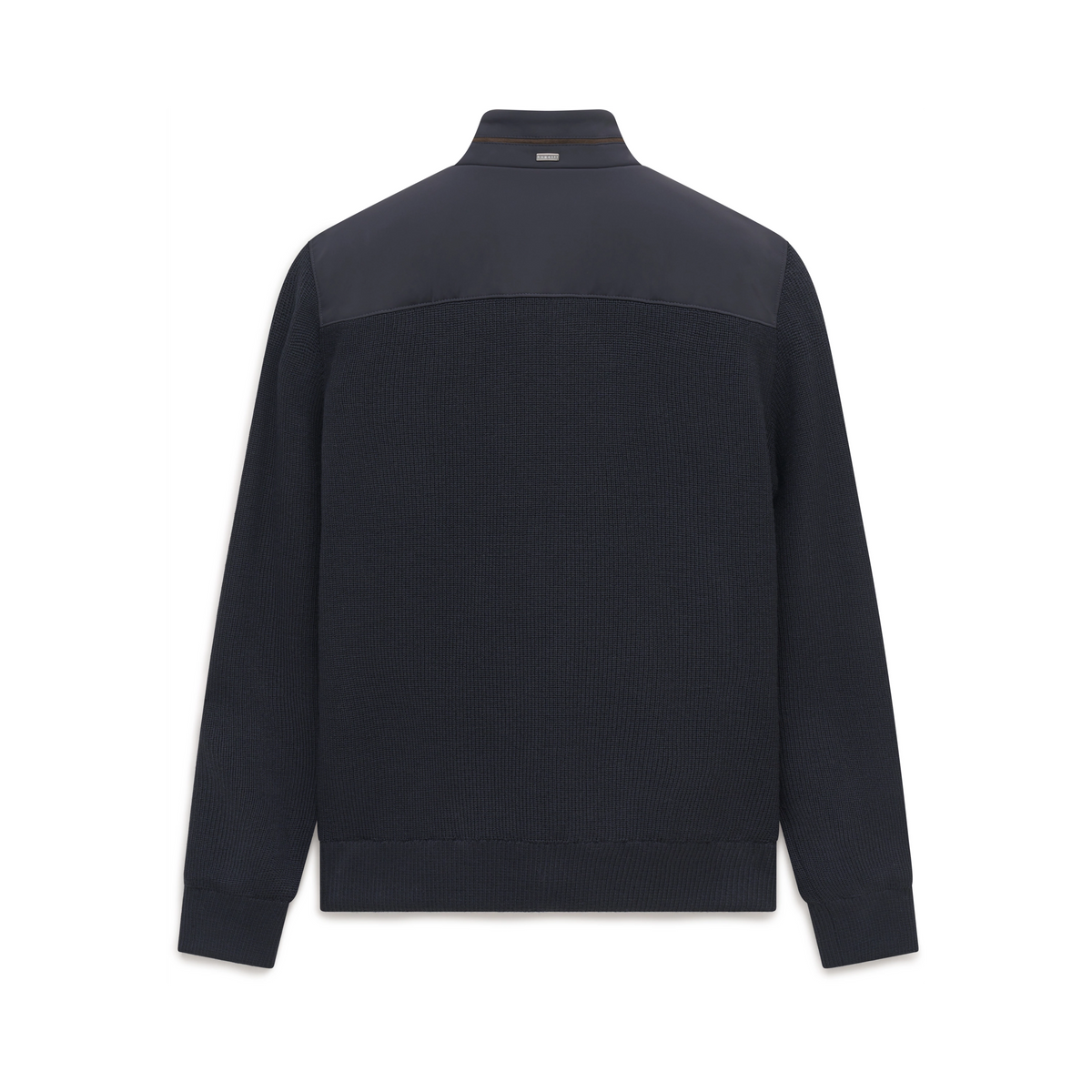Bugatti 7600 Hybrid Quilted-Front Cardigan - Navy bug_7600_25556f_390_b