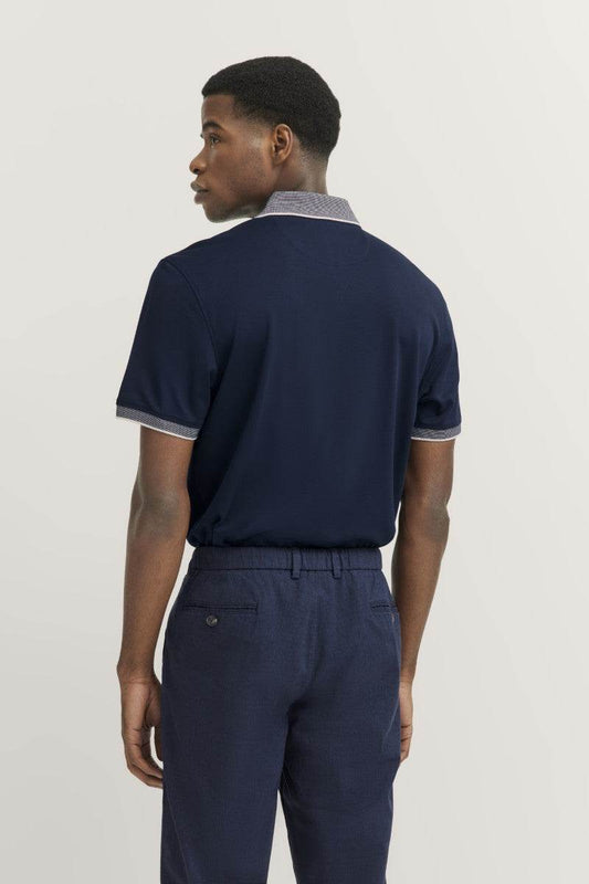 Bugatti Short Sleeve Polo Shirt 8151 75091C - Navy bug_8151_75091C_390_model-b