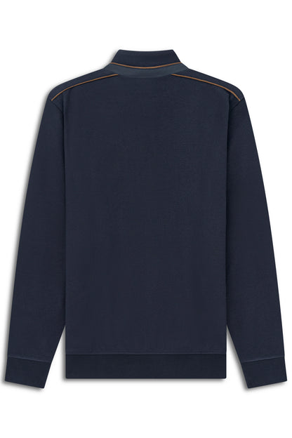 Bugatti 8500 Troyer-Collar Sweat Jacket - Navy bug_8500_25050F_390_b