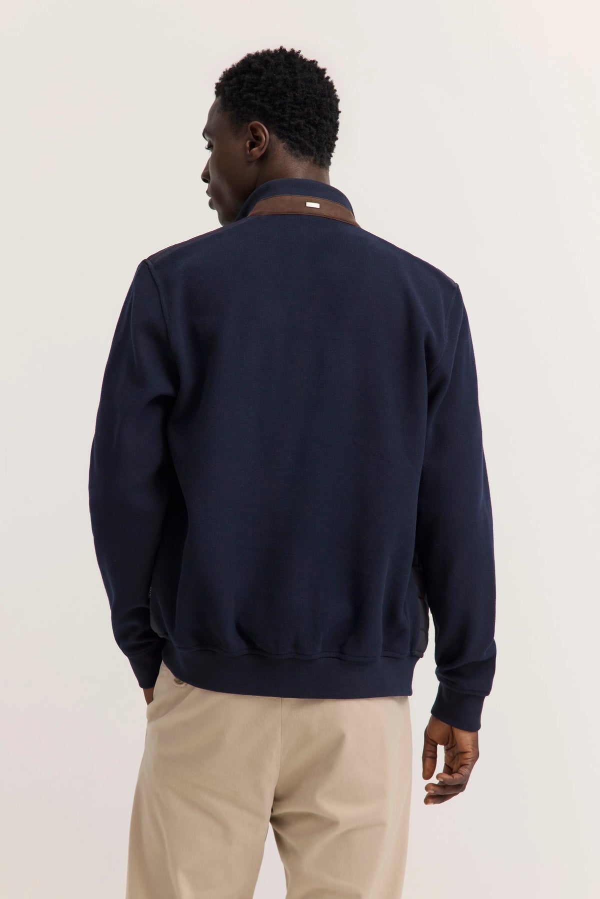 Bugatti 8700 Stand-Collar Sweat Jacket - Navy bug_8700_25051F_390_model-b_0571