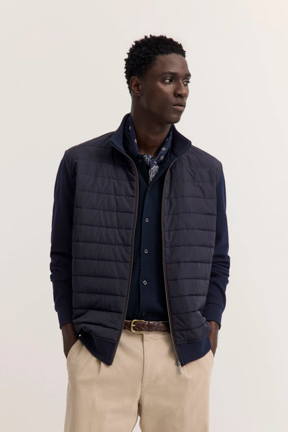 Bugatti 8700 Stand-Collar Sweat Jacket - Navy bug_8700_25051F_390_model-f_0594