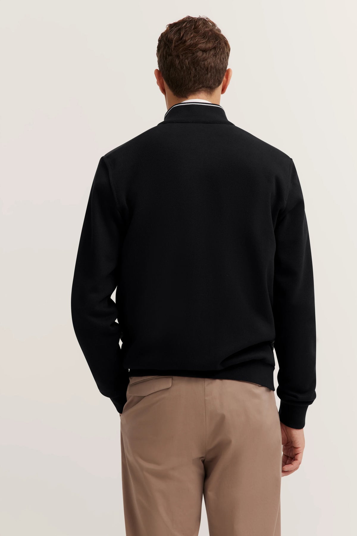 Bugatti 8750 Stand-Collar Sweat Jacket - Black bug_8750_95121_290_model-b
