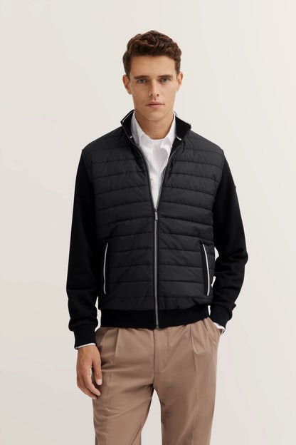 Bugatti 8750 Stand-Collar Sweat Jacket - Black bug_8750_95121_290_model-f