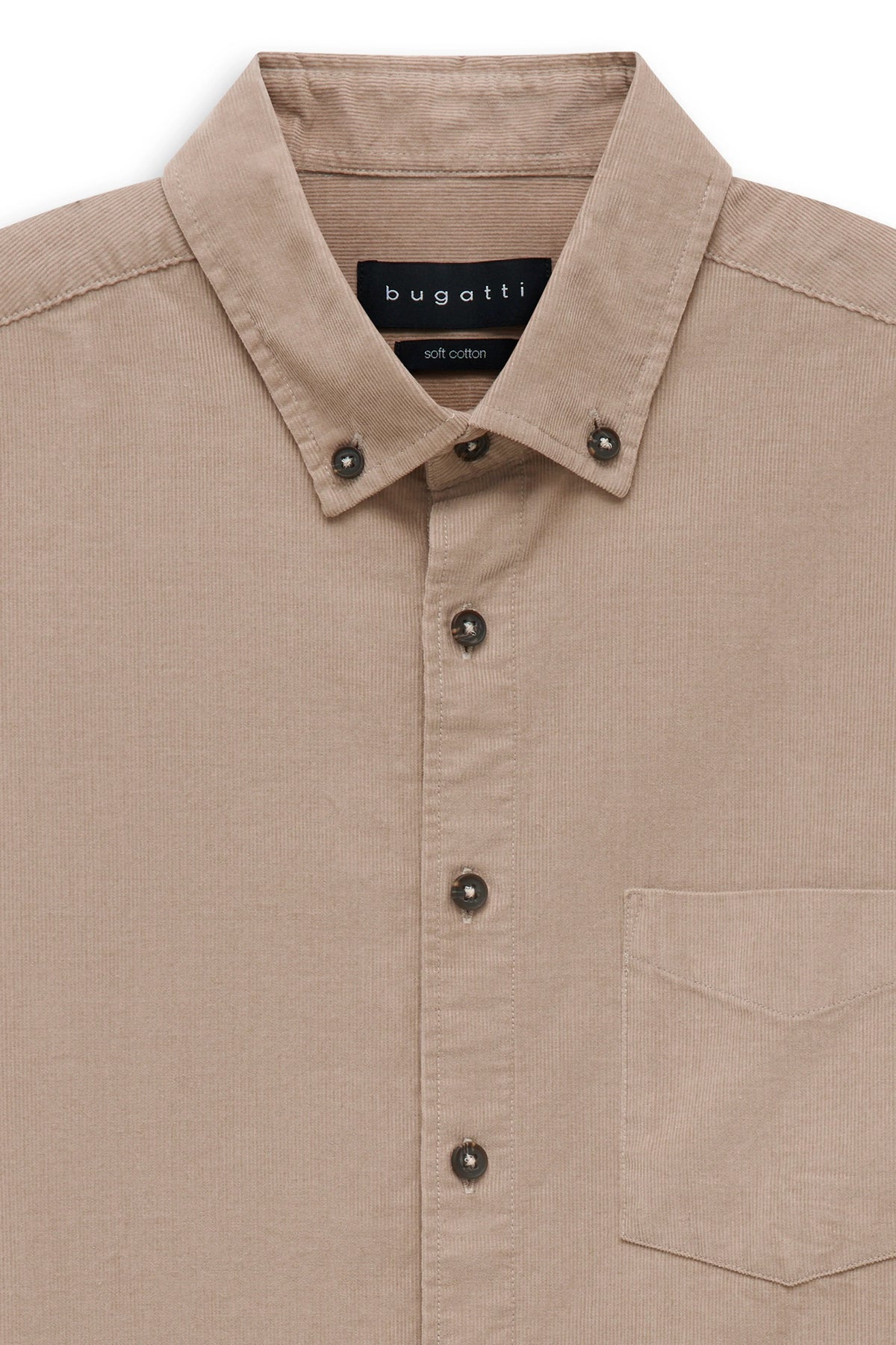 Bugatti 9350 Corduroy Button-Down Shirt - Beige bug_9350_28811F_40_add1