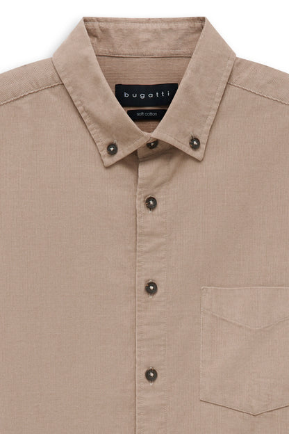 Bugatti 9350 Corduroy Button-Down Shirt - Beige bug_9350_28811F_40_add1
