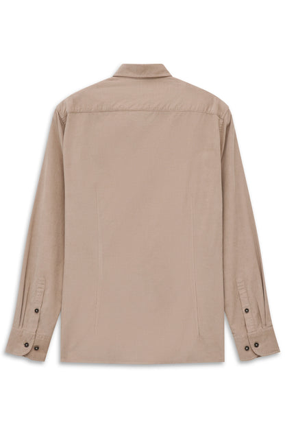 Bugatti 9350 Corduroy Button-Down Shirt - Beige bug_9350_28811F_40_b