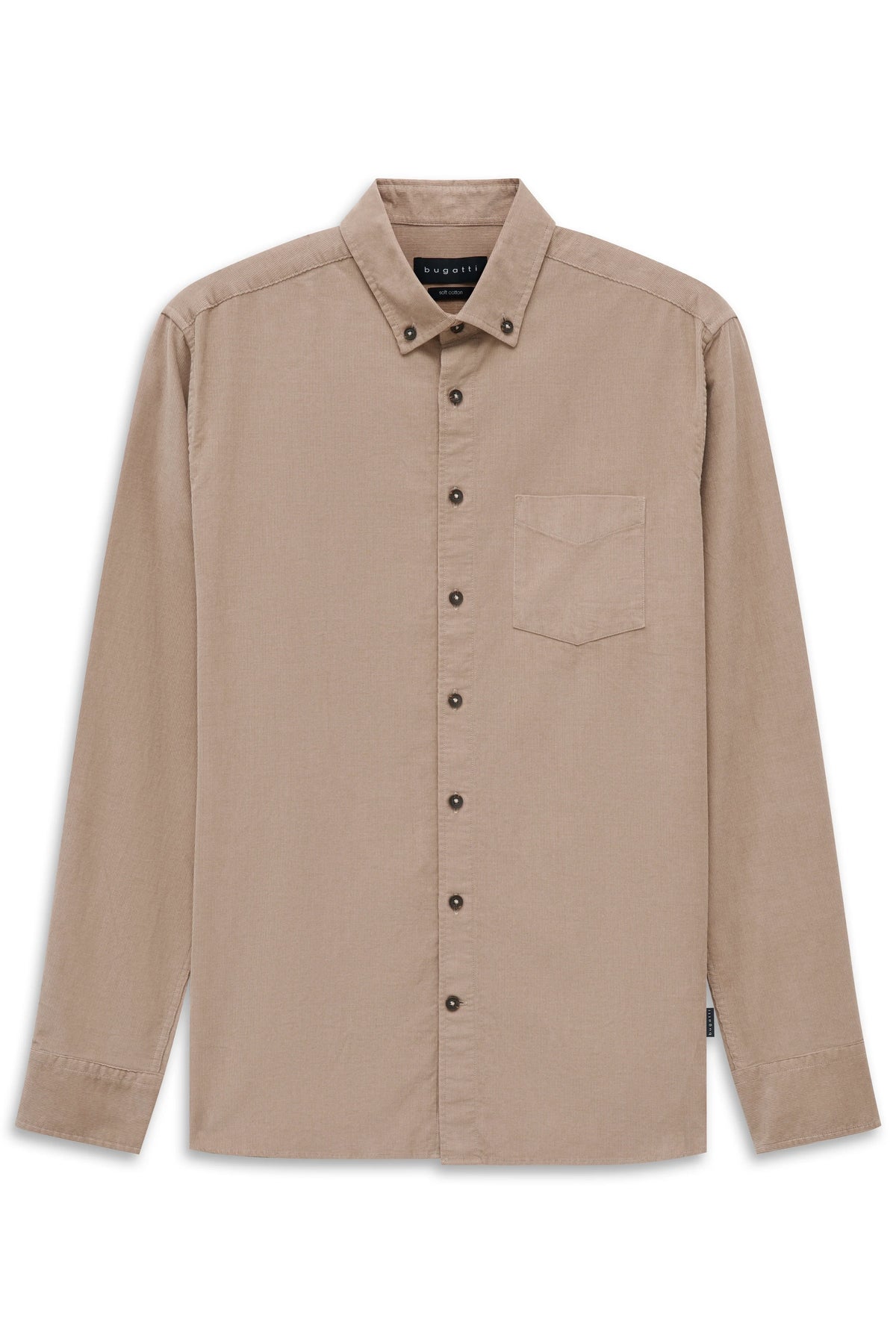 Bugatti 9350 Corduroy Button-Down Shirt - Beige bug_9350_28811F_40_f