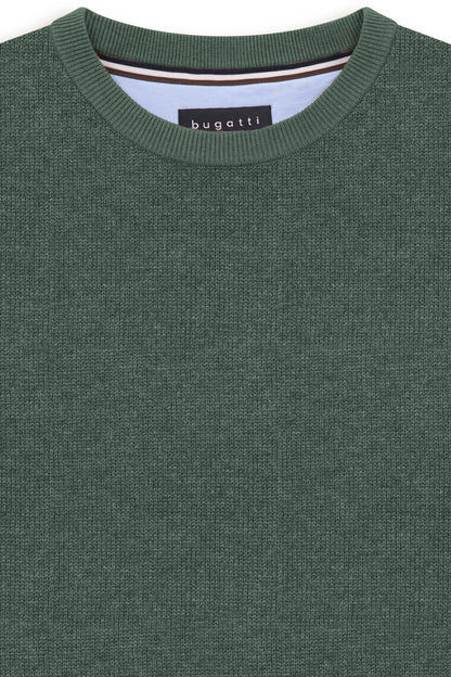 Bugatti 7400 Cotton Crew Neck Jumper - Moss bugatti-7400-25529f-150-add1-v2