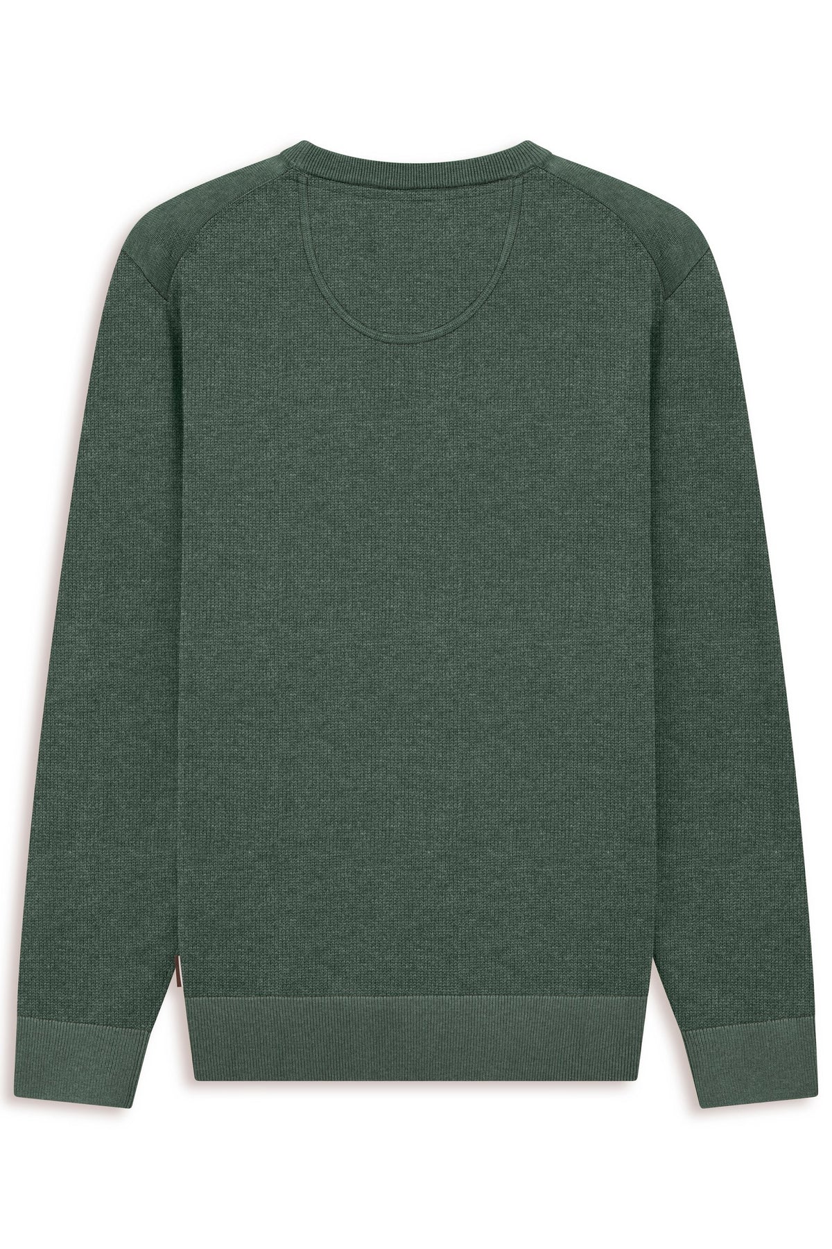 Bugatti 7400 Cotton Crew Neck Jumper - Moss bugatti-7400-25529f-150-b-v2