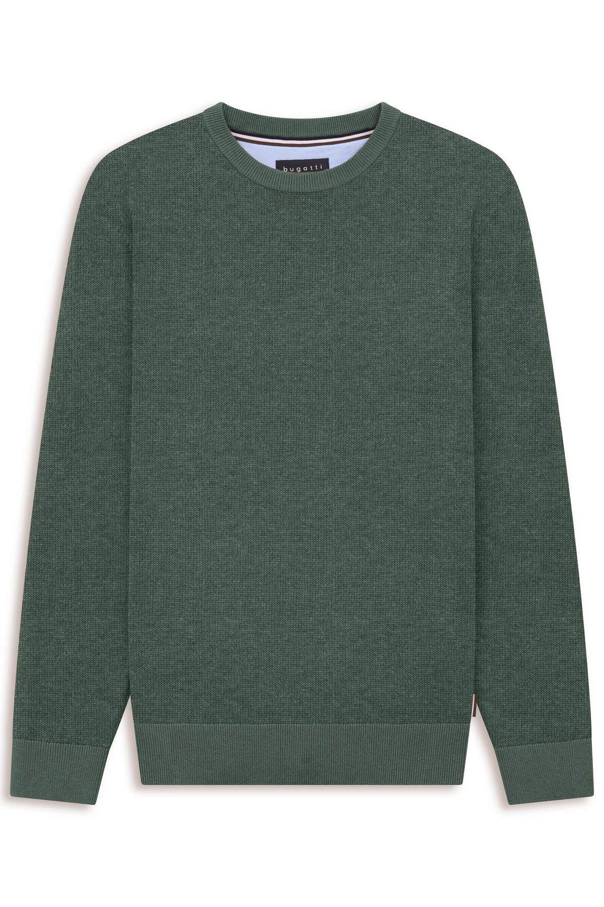 Bugatti 7400 Cotton Crew Neck Jumper - Moss bugatti-7400-25529f-150-f-v2