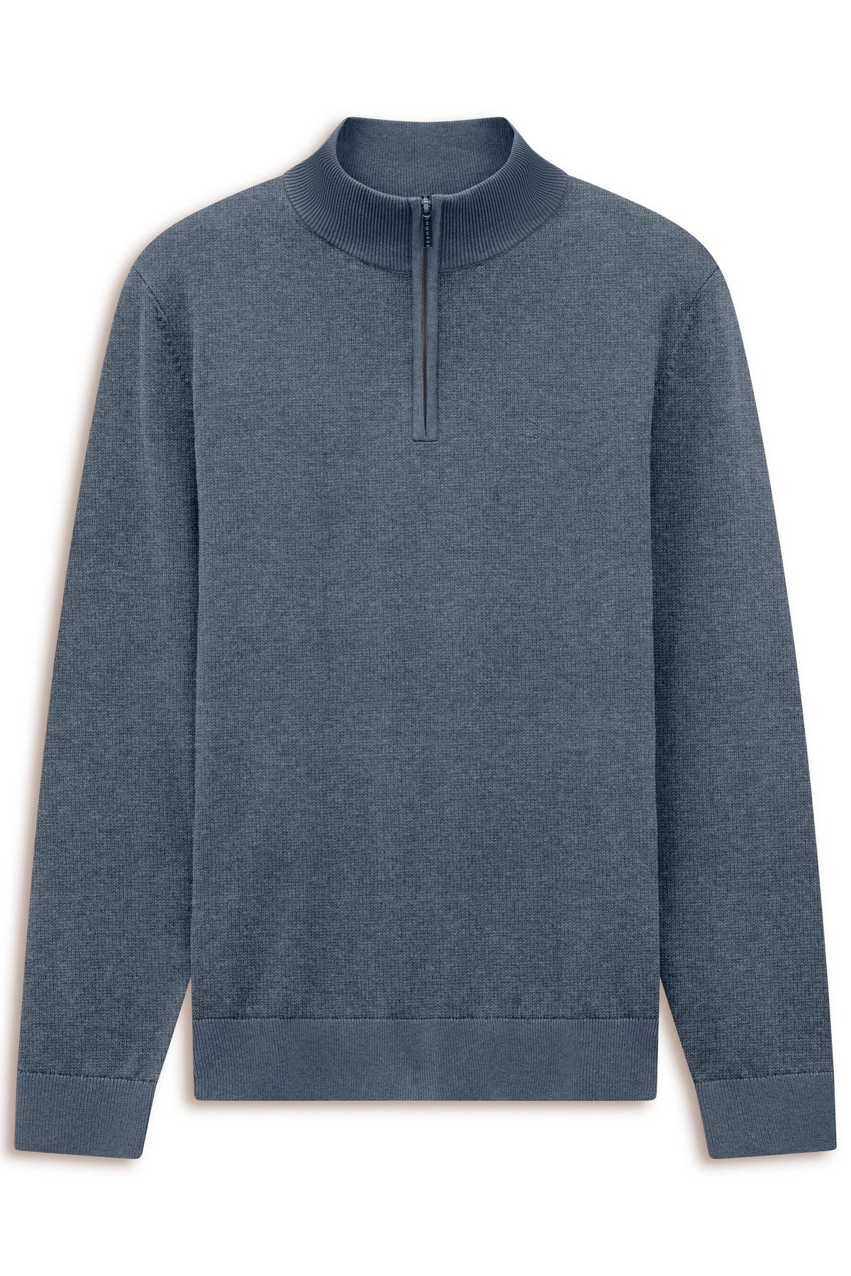 Bugatti 7500 Cotton Half-Zip Troyer - Blue-Grey bugatti-7500-25529f-340-f-v2
