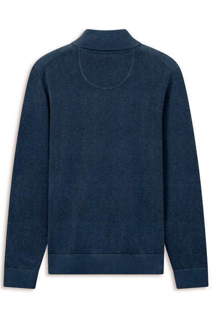 Bugatti 7500 Cotton Half-Zip Troyer - Navy bugatti-7500-25529f-370-b-v2