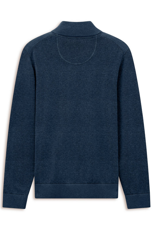 Bugatti 7500 Cotton Half-Zip Troyer - Navy bugatti-7500-25529f-370-b-v2