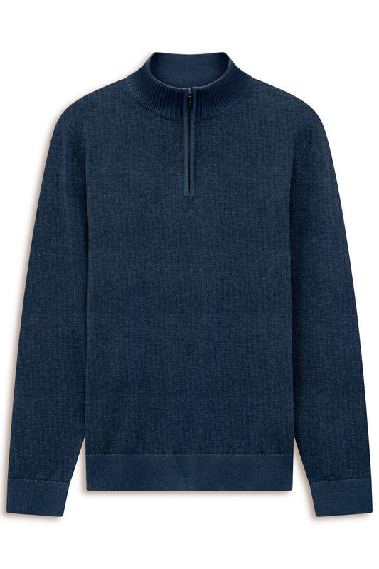 Bugatti 7500 Cotton Half-Zip Troyer - Navy bugatti-7500-25529f-370-f-v2