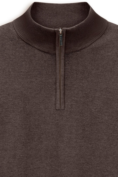 Bugatti 7500 Cotton Half-Zip Troyer - Brown bugatti-7500-25529f-90-add1-v2