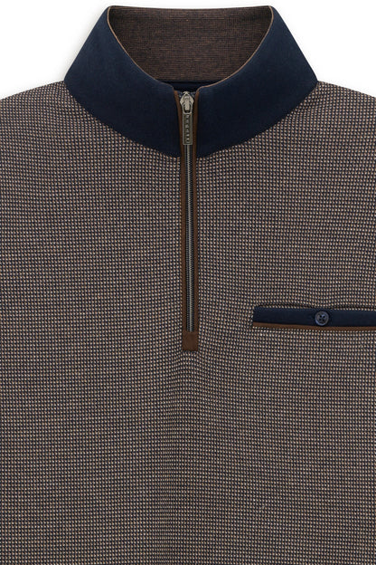 Bugatti 8550 Half-Zip Sweat Troyer - Taupe bugatti-8550-25058f-60-add1-v2
