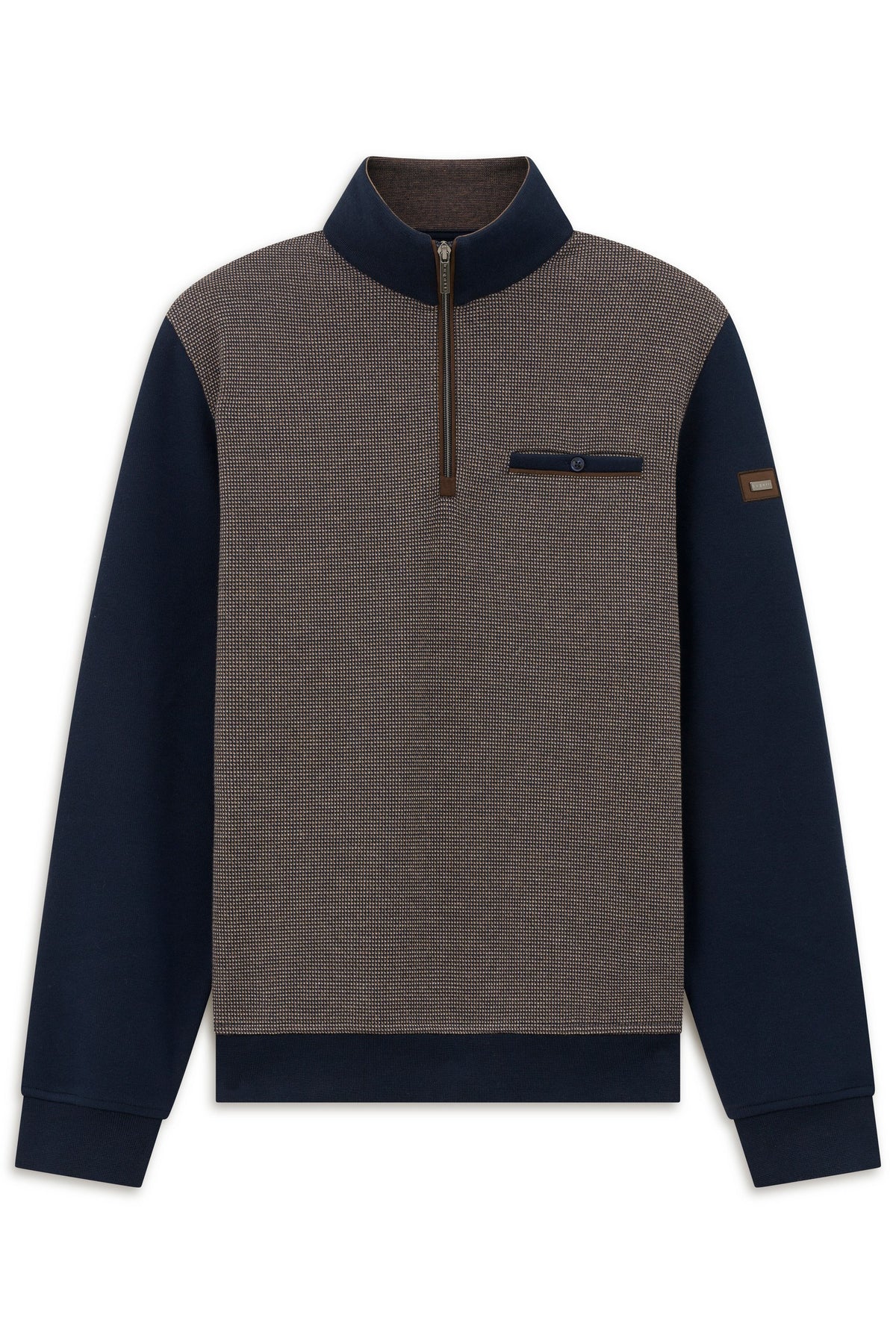 Bugatti 8550 Half-Zip Sweat Troyer - Taupe bugatti-8550-25058f-60-f-v2