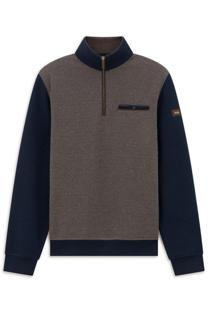 Bugatti 8550 Half-Zip Sweat Troyer - Taupe bugatti-8550-25058f-60-f-v2