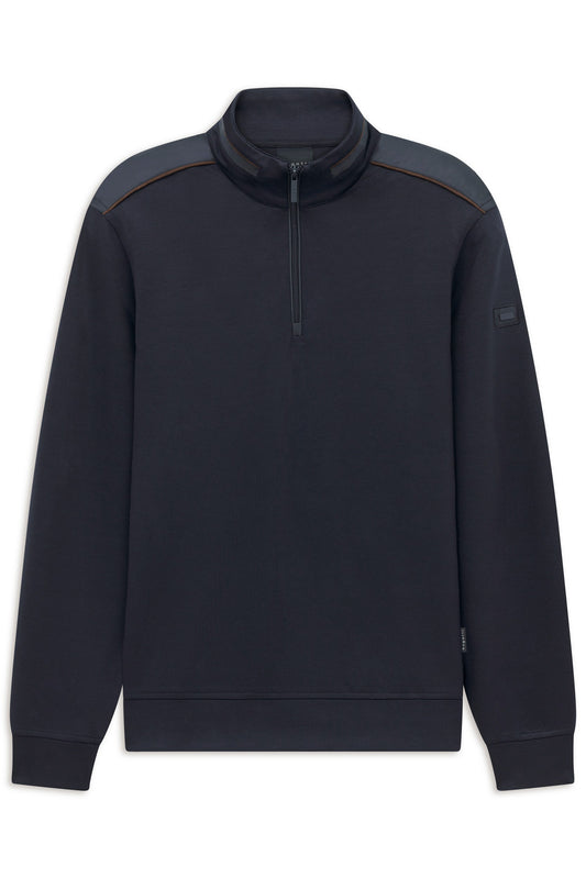 Bugatti 8550 Viscose-Blend Half-Zip Troyer - Navy bugatti-8550-25123f-390-f-v2