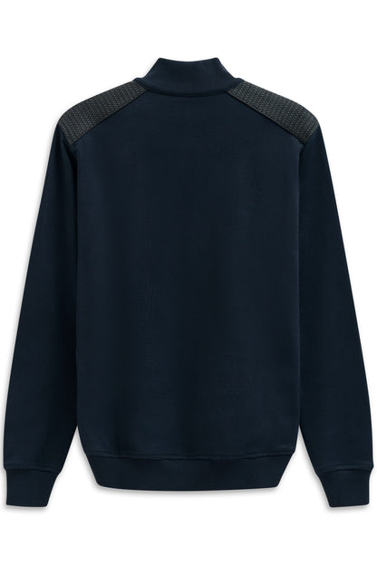 Bugatti 8550 Button-Neck Sweat Troyer - Navy bugatti-8550-85062d-150-b-v2
