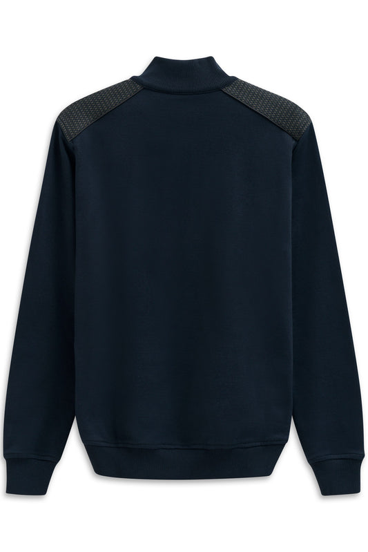 Bugatti 8550 Button-Neck Sweat Troyer - Navy bugatti-8550-85062d-150-b-v2
