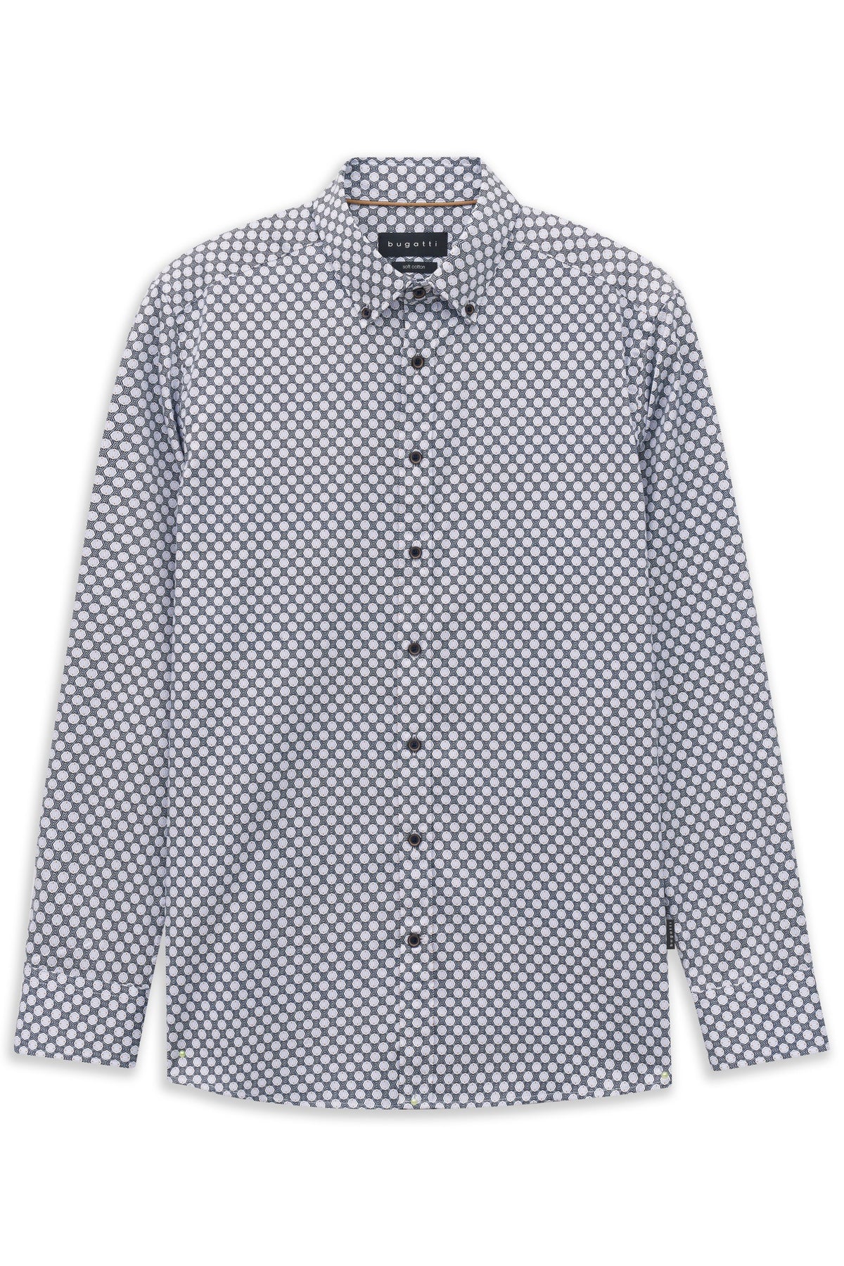 Bugatti 9350 Printed Button-Down Shirt - Light Blue bugatti-9350-28504f-320-f-v2