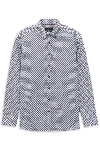 Bugatti 9350 Printed Button-Down Shirt - Light Blue bugatti-9350-28504f-320-f-v2
