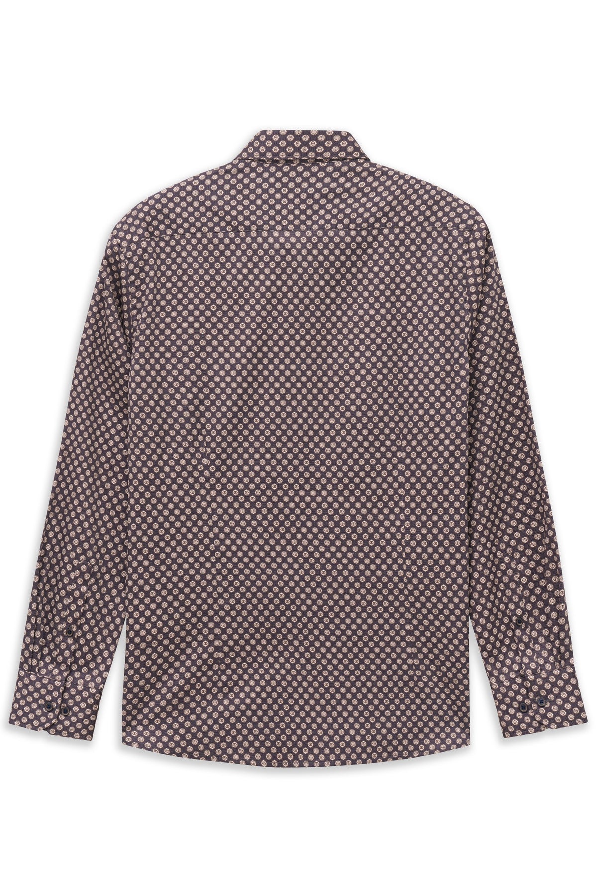 Bugatti 9350 Printed Button-Down Shirt - Beige bugatti-9350-28504f-40-b-v2