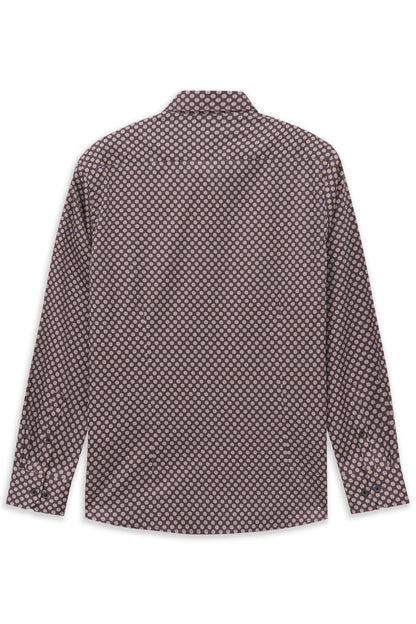 Bugatti 9350 Printed Button-Down Shirt - Beige bugatti-9350-28504f-40-b-v2