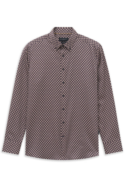 Bugatti 9350 Printed Button-Down Shirt - Beige bugatti-9350-28504f-40-f-v2