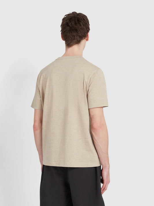 Farah Danny Regular Fit Organic Cotton T-Shirt - Hazelnut Marl f4kfd040-224-3