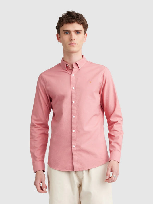 Farah Brewer Slim Fit Organic Cotton Oxford Shirt - Carnation Pink f4wsb060_6771