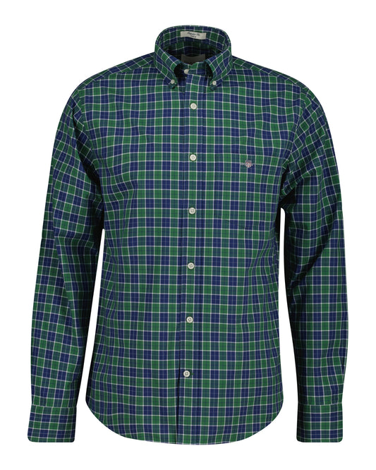 Gant Regular Classic Poplin Check Shirt - Forest Green gant_3250213_338-1