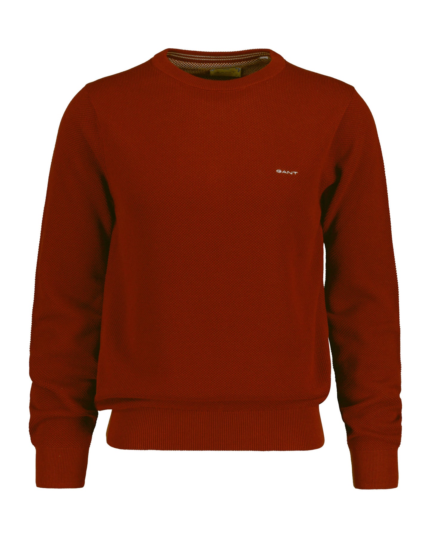Gant Cotton Piqué Crew Neck Sweater - Modern Rust gant_8040521_623-1