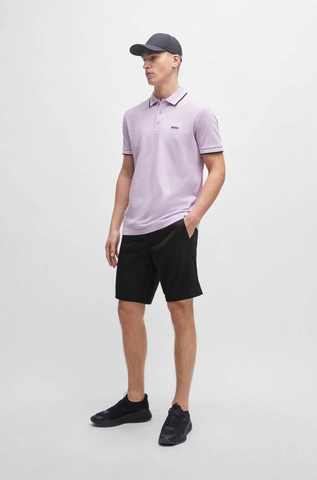 Hugo Boss Cotton-Piqué Polo Shirt With Contrast Logo - Open Purple hbeu50469055_544_300