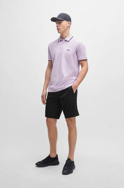 Hugo Boss Cotton-Piqué Polo Shirt With Contrast Logo - Open Purple hbeu50469055_544_300