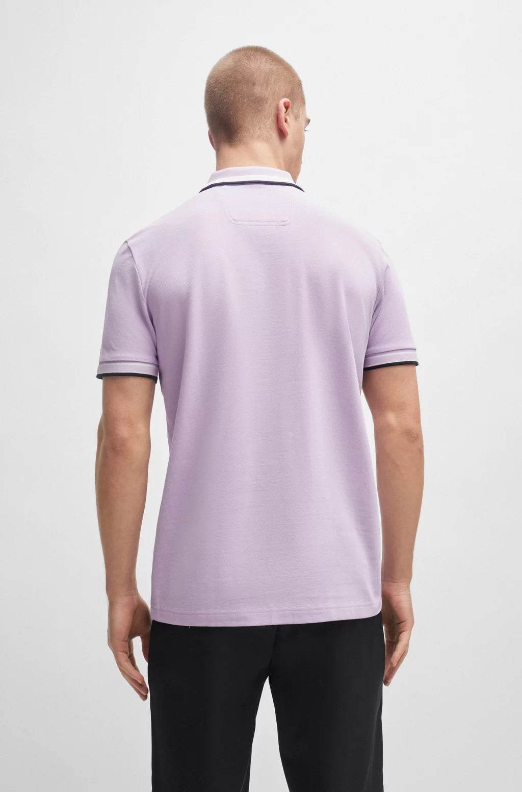 Hugo Boss Cotton-Piqué Polo Shirt With Contrast Logo - Open Purple hbeu50469055_544_360